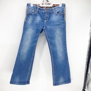 Adiktd gold contrast stitching on pockets riding bootcut jean western